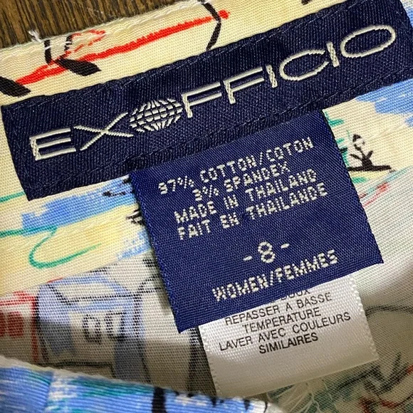 2 for $20 ⚜️ Exofficio Vacation Art Pattern Women’s Cropped Pants Size 6 - Picture 5 of 6